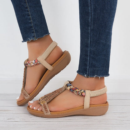 Sandalias Boho con Tobillo T-Strap