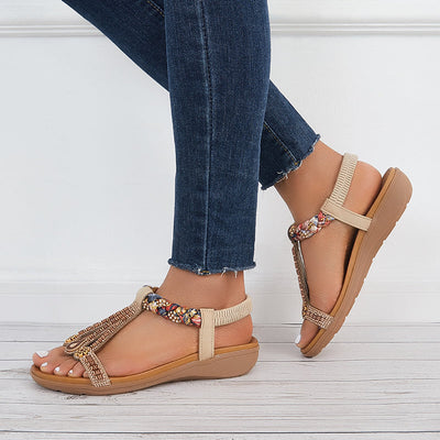 Sandalias Boho con Tobillo T-Strap