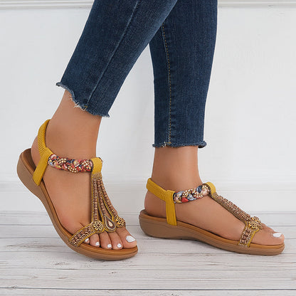 Sandalias Boho con Tobillo T-Strap