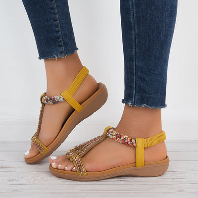 Sandalias Boho con Tobillo T-Strap