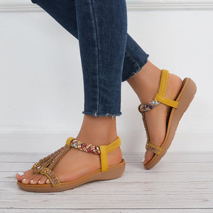 Sandalias Boho con Tobillo T-Strap