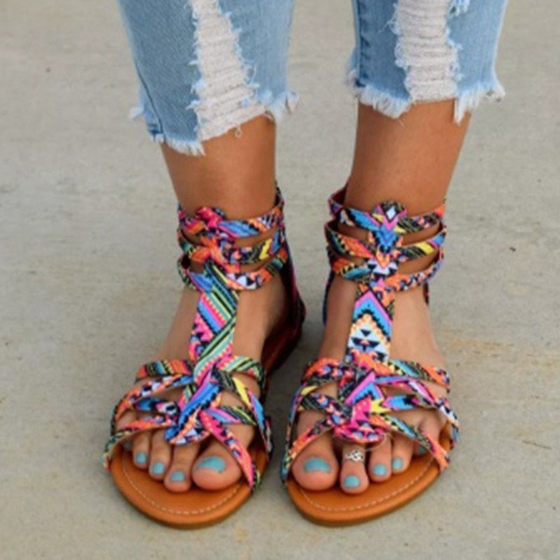 Sandalias casual bohemias con estampado