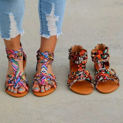 Sandalias casual bohemias con estampado