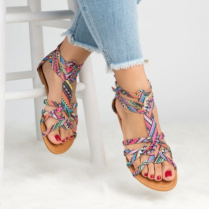 Sandalias casual bohemias con estampado