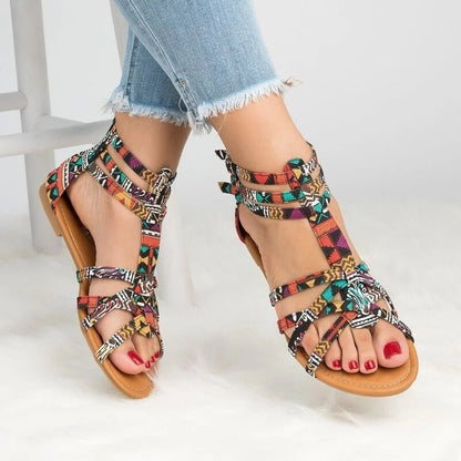 Sandalias casual bohemias con estampado