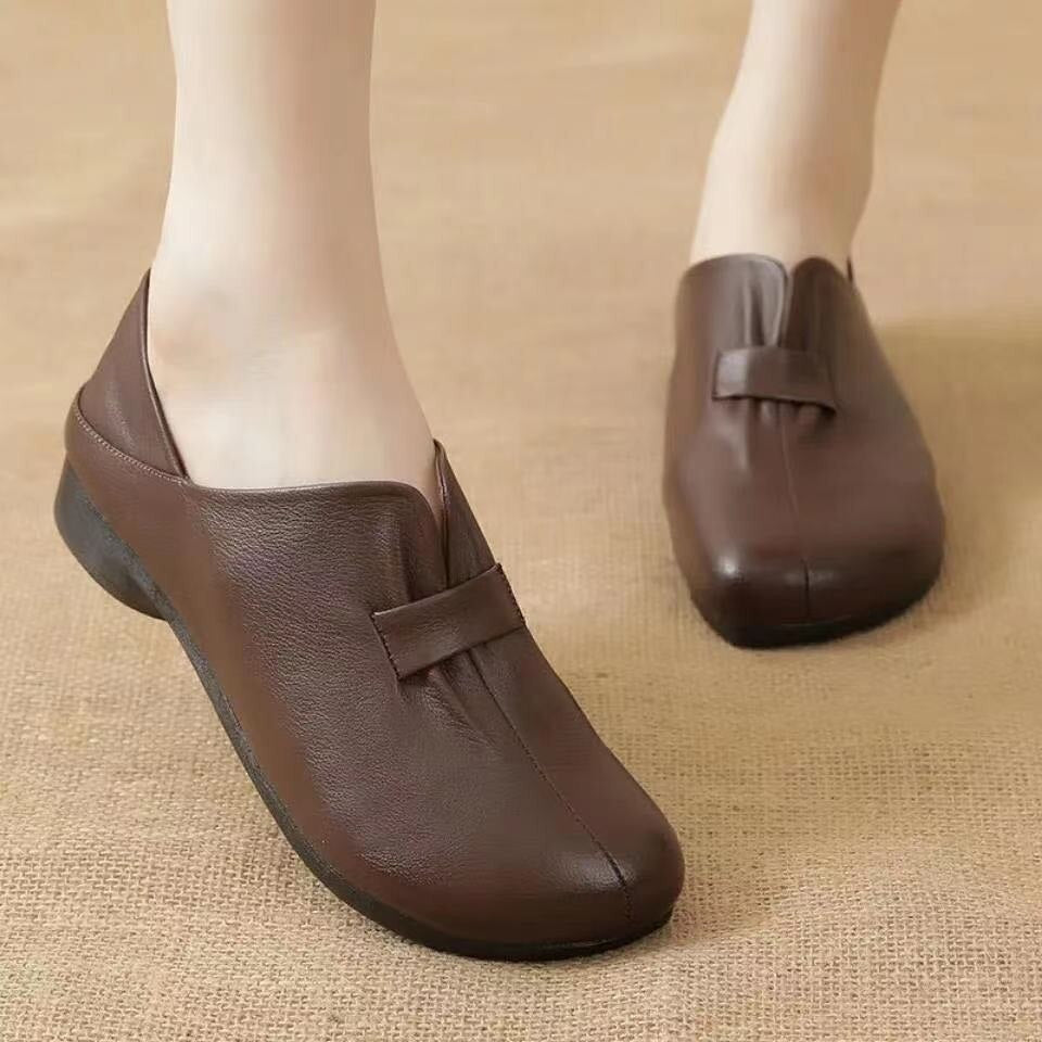 Zapatos De Cuero Suave Estilo Suecos